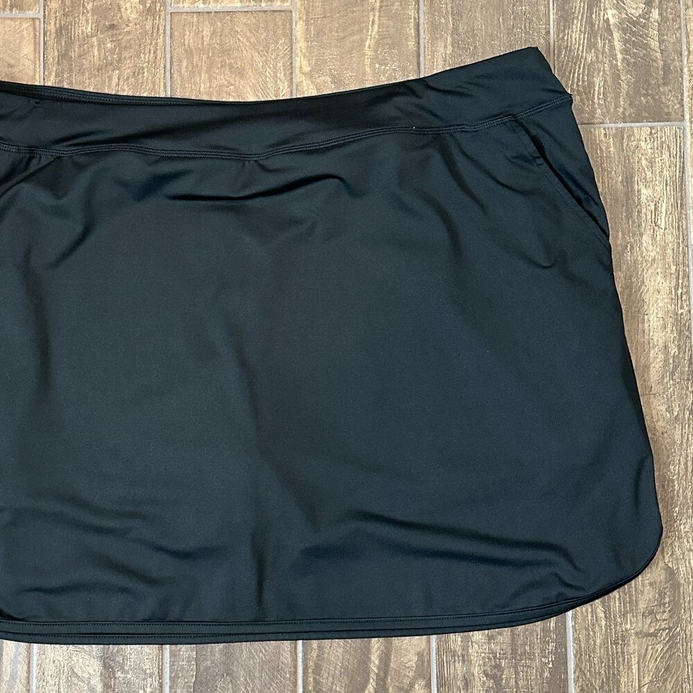 CHICO Skort Size 2XL Black Stretch Pull On Activewear Golf Tennis w/Pockets